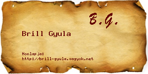 Brill Gyula névjegykártya