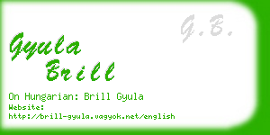 gyula brill business card